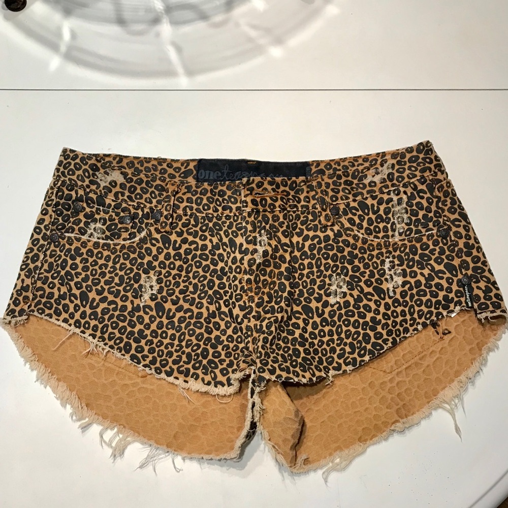 One Teaspoon animal print cutoff shorts